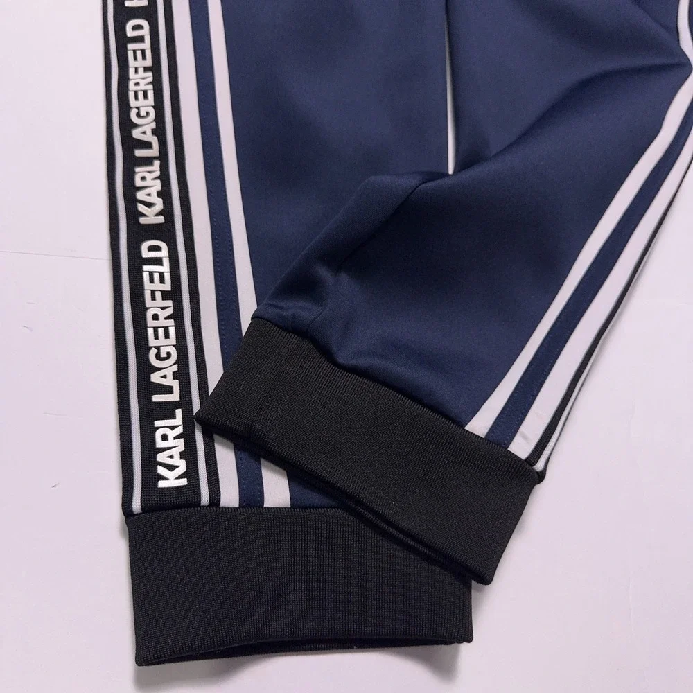 Karl Lagerfeld‎ Paris Jogger Sweatpants Mens Large Blue Colorblock Track